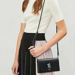 Coach X Selena Foldover Cross-body Clutch Bag With Bunny Black